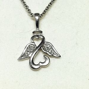 Open Hearts by Jane Seymour™ Diamond Accent Wings and Halo Pendant in Sterling